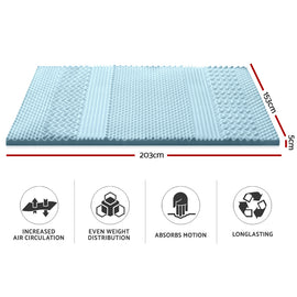 Giselle Bedding Memory Foam Mattress Topper 7-Zone 5cm Queen - 0