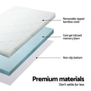 Giselle Bedding Memory Foam Mattress Topper Cool Gel Bed Mat Bamboo 10cm King-4