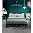 Artiss Bed Frame Metal Bed Frame LEO - Double (Black)-3