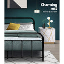 Artiss Bed Frame Metal Bed Frame LEO - Double (Black)-5