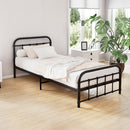 Artiss Bed Frame Metal Bed Frame LEO - Single (Black)-7