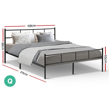 Artiss Bed Frame Queen Metal Bed Frame SOL - 0
