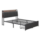 Artiss Metal Bed Frame Double Size with 2-Tier Hidden Storage with Charging Station-6