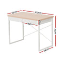 Artiss Computer Desk Drawer Storage Oak 100CM-2