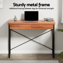 Artiss Computer Desk Drawer Storage Walnut 100CM-4