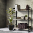 Artiss Bookshelf 3 Tiers - NOE Black and Oak-1