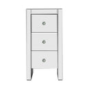 Artiss Bedside Table 3 Drawers Mirrored - QUENN Silver-3