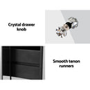 Artiss Bedside Table 3 Drawers Mirrored - QUENN Silver-4