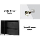 Artiss Bedside Table 3 Drawers Mirrored - QUENN Silver-6