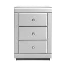 Artiss Bedside Table 3 Drawers Mirrored - PRESIA Silver-3