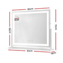 80x65cm Embellir Makeup Mirror Hollywood Vanity with LED Light White Frame-2