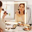 80x65cm Embellir Makeup Mirror Hollywood Vanity with LED Light White Frame-6