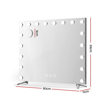 80x65cm Embellir Makeup Mirror Hollywood Vanity with LED Light Silver Legs - 0