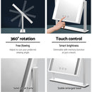 Embellir Makeup Mirror 30x40cm Hollywood Vanity with LED Light Rotation White-6