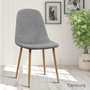 Artiss Dining Chairs Set of 4 Linen Curved Slope Grey-6