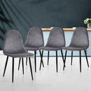 Artiss Dining Chairs Set of 4 Velvet Curved Slope Grey-8