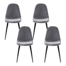 Artiss Dining Chairs Set of 4 Velvet Curved Slope Grey-3