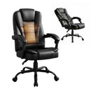 Artiss Massage Office Chair Executive Computer Gaming Chairs Black PU Leather-1