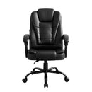 Artiss Massage Office Chair Executive Computer Gaming Chairs Black PU Leather-3
