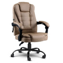Artiss Massage Office Chair Executive Computer Gaming Chairs Brown PU Leather Espresso-1
