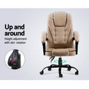 Artiss Massage Office Chair Executive Computer Gaming Chairs Brown PU Leather Espresso-6