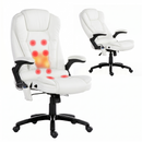 Artiss 8 Point Massage Office Chair Heated Seat Recliner PU White-1