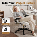 Artiss 8 Point Massage Office Chair Heated Seat Recliner PU White-5