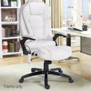 Artiss 8 Point Massage Office Chair Heated Seat Recliner PU White-12
