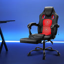 Artiss 2 Point Massage Gaming Office Chair PU Leather Red-7