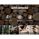 Artiss Wooden Office Chair Leather Seat Black-5