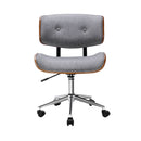 Artiss Wooden Office Chair Fabric Seat Grey-3