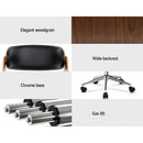 Artiss Wooden Office Chair Leather Seat Black-6