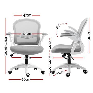 Artiss Mesh Office Chair Mid Back Grey - 0