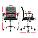 Artiss Mesh Office Chair Mid Back Black-2