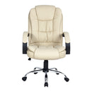 Artiss Executive Office Chair Leather Tilt Beige-3