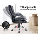 Artiss Executive Office Chair Leather Tilt Black-5