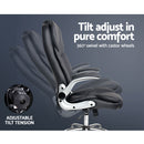 Artiss Executive Office Chair Leather Tilt Black-4