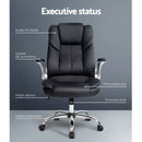 Artiss Executive Office Chair Leather Tilt Black-5