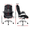 Artiss Executive Office Chair Leather Tilt Black-2