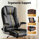 Artiss Executive Office Chair Leather Tilt Black-6