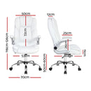 Artiss Executive Office Chair Leather Tilt White-2