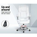Artiss Executive Office Chair Leather Tilt White-4
