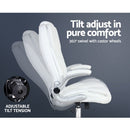 Artiss Executive Office Chair Leather Tilt White-5
