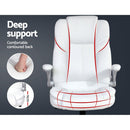 Artiss Executive Office Chair Leather Tilt White-6
