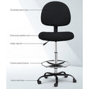 Artiss Office Chair Drafting Stool Fabric Chairs Black-4