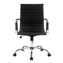 Artiss Office Chair Conference Chairs PU Leather Mid Back Black-3