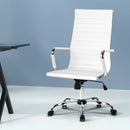 Artiss Office Chair Conference Chairs PU Leather High Back White-8