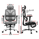 Artiss Ergonomic Office Chair Footrest Grey-2