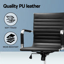 Artiss Office Chair Drafting Stool Leather Chairs Black-5