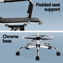 Artiss Office Chair Drafting Stool Leather Chairs Black-6